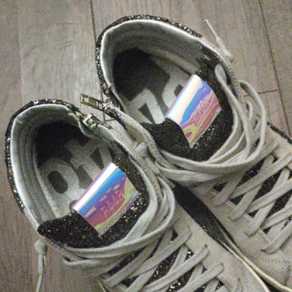 P448 Glitter High Top Sneakers / Mid Top Sneakers - Picture 9 of 14
